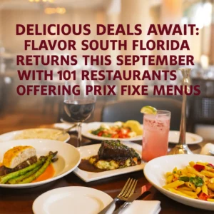 پیشنهادهای خوشمزه در انتظار شما  Flavor South Florida در ماه سپتامبر با 101 رستوران که منوهای Prix Fixe ارائه می دهند، باز می گردد